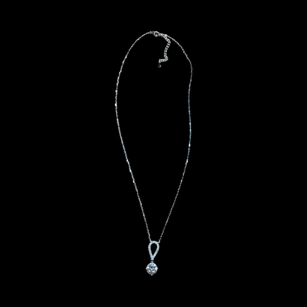 Elegant Sterling Silver‎ 925 2 carat Moissanite Pendant Necklace